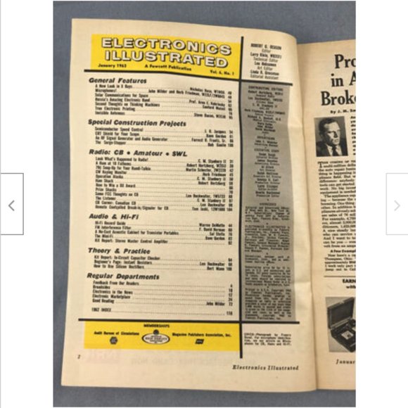 Vtg Electronics Illustrated Magazine January 1963 Fawcett CB Radio, Microphones+ - Picture 3 of 4